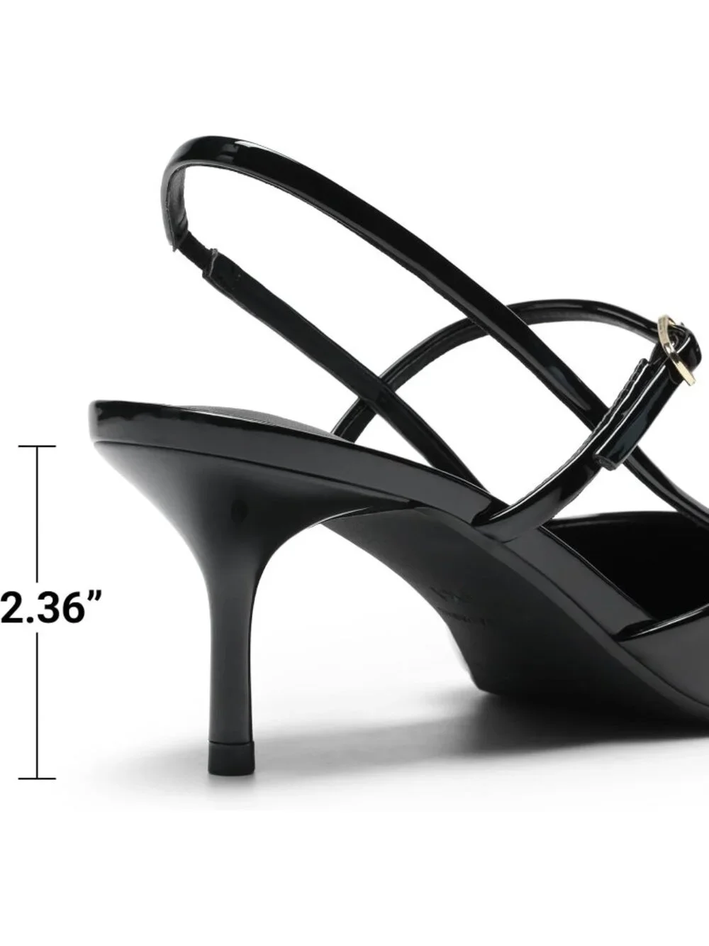 DREAM PAIRS Women's Black Kitten Slingback Pointed Closed Toe Heels Shoes